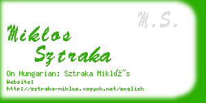 miklos sztraka business card